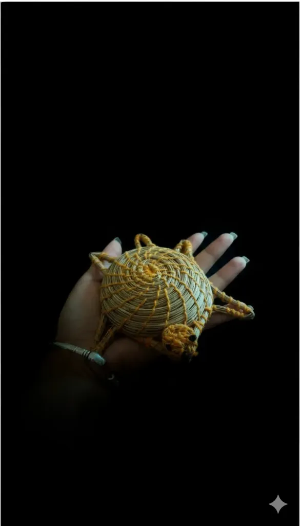 Hand-Made Pine Tree & Eco-Guardian Turtle Decorative Statue