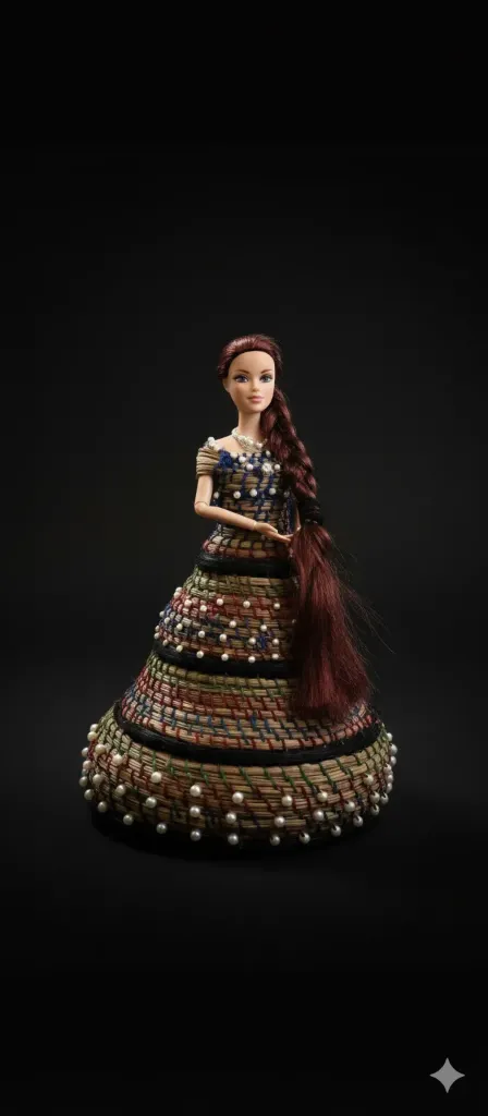 Himalayan and Woven Pine Tree Eco-Belle Artisanal Decorative Doll Sculpture